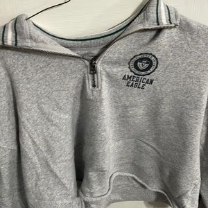 cropped american eagle zip up